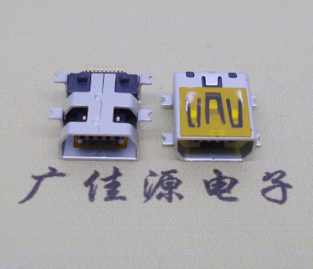 青岛迷你USB插座,MiNiUSB母座,10P/全贴片带固定柱母头