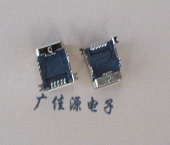 青岛 MINI USB 5PF 90°SMT前插后贴电源接口