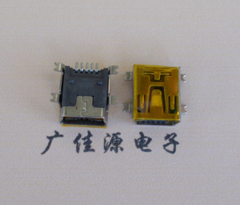 青岛MINI USB 5P 接口 母座 全贴带麦拉 高9.6带0.9柱子