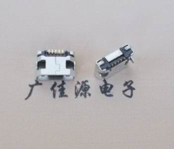 青岛迈克小型 USB连接器 平口5p插座 有柱带焊盘