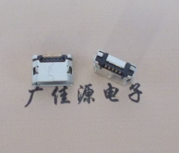 青岛MICRO USB接口 90度卧式母座 插板有柱直边