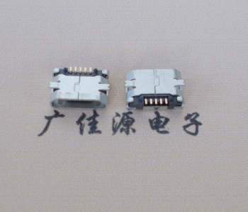 青岛Micro USB平口全贴板 鱼叉脚5.0长带定位柱加焊盘