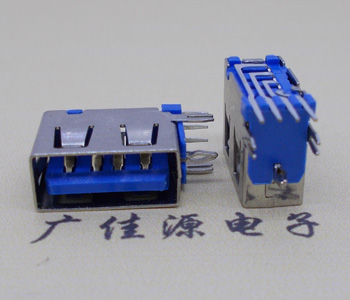 青岛USB 测插2.0母座 短体10.0MM 接口 蓝色胶芯