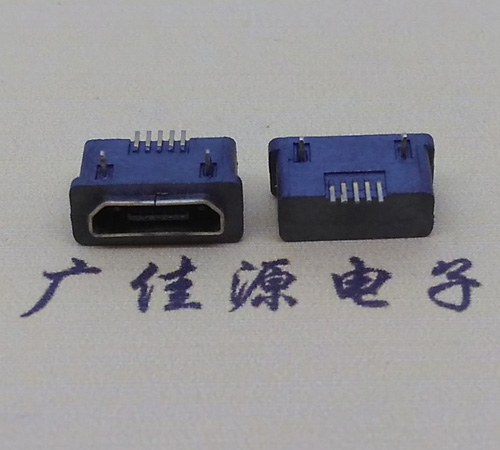 青岛MICRO USB5p防水接口 90度卧式 两脚插板牢固