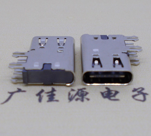 青岛侧插USB3.1接头座子.90度type-c母座.6p侧插连接器