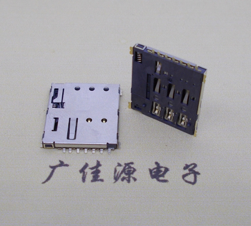 青岛NANO SIM 自弹式卡座 1.37H 带CD测试7Pin 手机卡座连接器